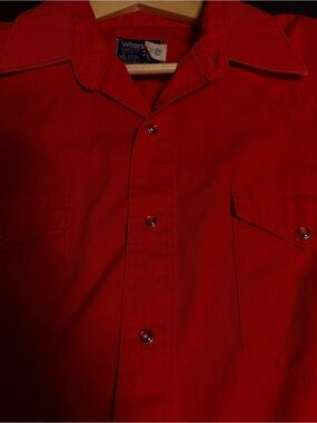 Wrangler Red Long-Sleeve Button-Front Casual Shirt